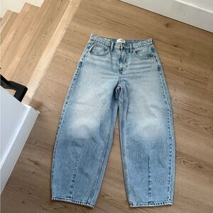 Classic Blue Balloon Denim Pants ankle